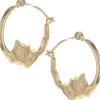 14 Karat Yellow Gold Kitten Hoop Earrings