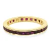 14 Karat Yellow Gold Lab Grown Ruby Eternity Band
