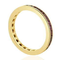 14 Karat Yellow Gold Lab Grown Ruby Eternity Band