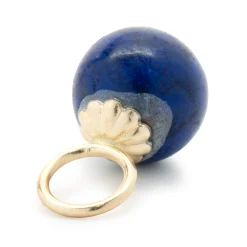 14 Karat Yellow Gold Lapis Earring Charms