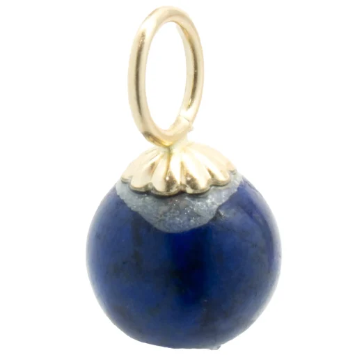14 Karat Yellow Gold Lapis Earring Charms