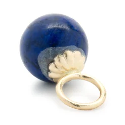 14 Karat Yellow Gold Lapis Earring Charms