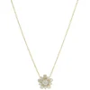 14 Karat Yellow Gold Miracle Set Diamond Flower Necklace