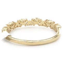 14 Karat Yellow Gold Multi Shape Diamond Staggered Band