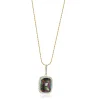 14 Karat Yellow Gold Mystic Topaz and Diamond Necklace