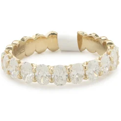 14 Karat Yellow Gold Oval Cut Diamond Band