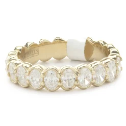14 Karat Yellow Gold Oval Cut Diamond Band