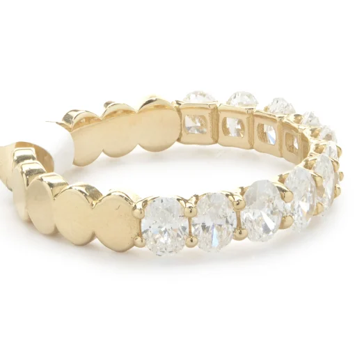 14 Karat Yellow Gold Oval Cut Diamond Band