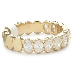 14 Karat Yellow Gold Oval Cut Diamond Band