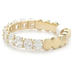 14 Karat Yellow Gold Oval Cut Diamond Band