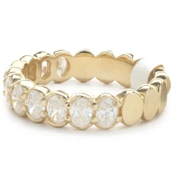 14 Karat Yellow Gold Oval Cut Diamond Band