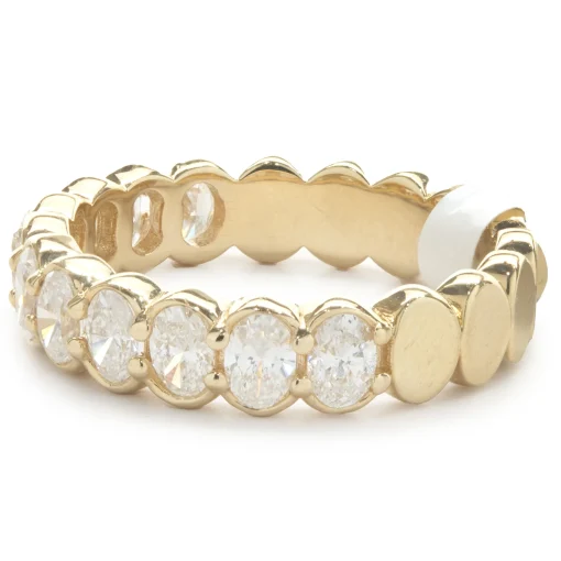 14 Karat Yellow Gold Oval Cut Diamond Band