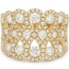 14 Karat Yellow Gold Pave Diamond Lace Ring