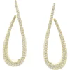 18 Karat Yellow Gold Pave Diamond Loop Through Drop Earrings