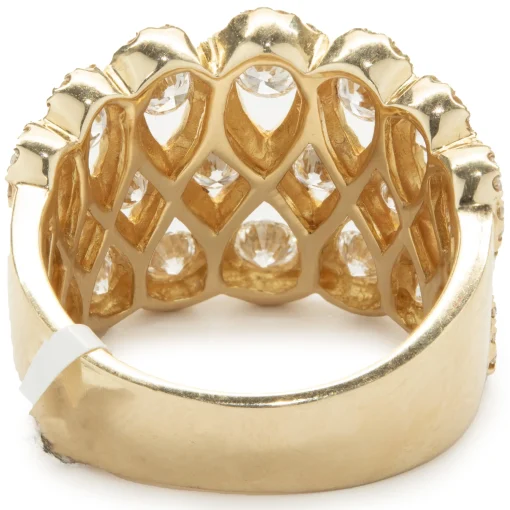 14 Karat Yellow Gold Pave Diamond Lace Ring