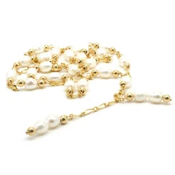 14 Karat Yellow Gold Pearl By The Yard Lariat Necklace
