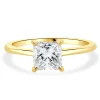 14 Karat Yellow Gold Princess Cut Diamond Engagement Ring
