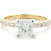 14 Karat Yellow Gold Princess Cut Diamond Engagement Ring