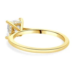 14 Karat Yellow Gold Princess Cut Diamond Engagement Ring