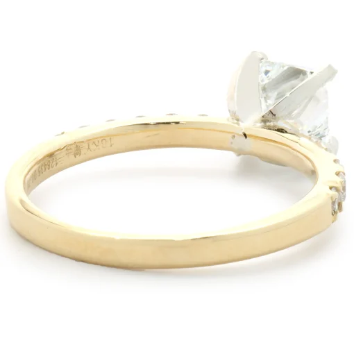 14 Karat Yellow Gold Princess Cut Diamond Engagement Ring