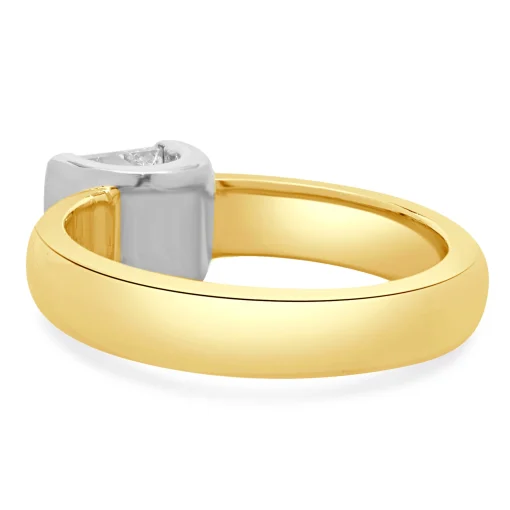 14 Karat Yellow Gold Princess Cut Diamond Engagement Ring