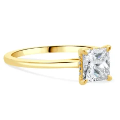 14 Karat Yellow Gold Princess Cut Diamond Engagement Ring