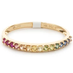 18 Karat Yellow Gold Rainbow Sapphire Band