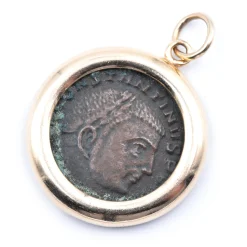 14 Karat Yellow Gold Roman Coin Pendant