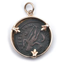 14 Karat Yellow Gold Roman Coin Pendant