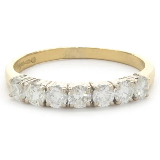 14 Karat Yellow Gold Round Brilliant Cut Diamond Band