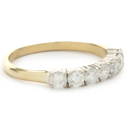 14 Karat Yellow Gold Round Brilliant Cut Diamond Band