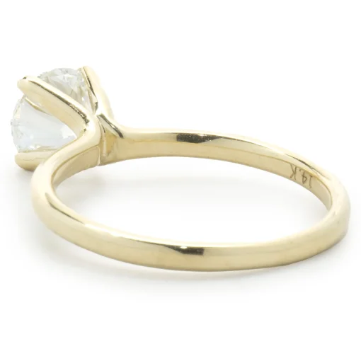 14 Karat Yellow Gold Round Brilliant Cut Diamond Engagement Ring