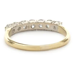 14 Karat Yellow Gold Round Brilliant Cut Diamond Band
