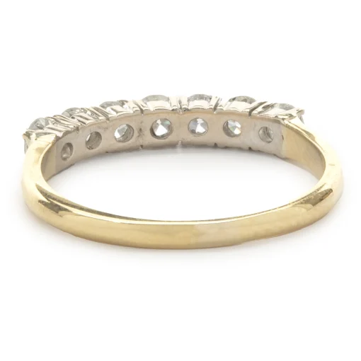 14 Karat Yellow Gold Round Brilliant Cut Diamond Band