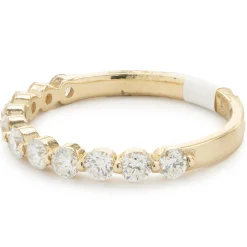 14 Karat Yellow Gold Shared Prong Diamond Band