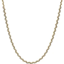14 Karat Yellow Gold Staggered Bezel Set Diamond Inline Necklace