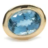 14 Karat Yellow Gold Swiss Blue Topaz Slide Pendant