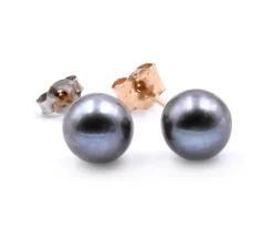 14 Karat Yellow Gold Tahitian Pearl Stud Earrings