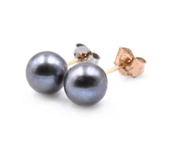 14 Karat Yellow Gold Tahitian Pearl Stud Earrings