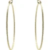 14 Karat Yellow Gold Textured Hoop Earrings