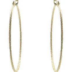 14 Karat Yellow Gold Textured Hoop Earrings
