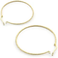 14 Karat Yellow Gold Textured Hoop Earrings