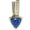 14 Karat Yellow Gold Trillion Tanzanite and Diamond Slide Pendant