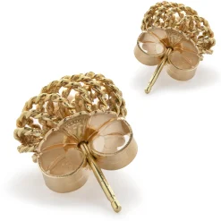 14 Karat Yellow Gold Twisted Pearl Stud Earrings