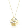 14 Karat Yellow Gold Vintage Opal and Diamond Web Necklace