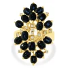 18 Karat Yellow Gold Vintage Sapphire and Diamond Cocktail Ring