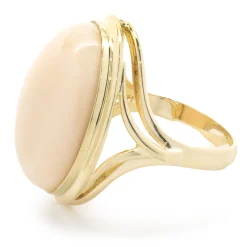 14 Karat Yellow Gold Vintage Angle Skin Coral Ring