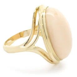 14 Karat Yellow Gold Vintage Angle Skin Coral Ring