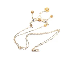 14 Karat Yellow Gold Vintage Diamond Floral Necklace