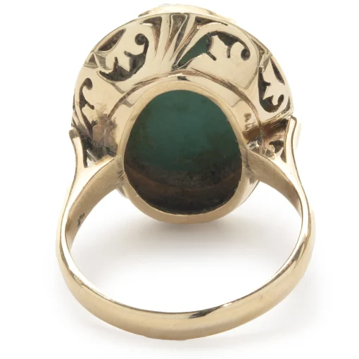 14 Karat Yellow Gold Vintage Turquoise Ring